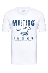 Męski T-shirt Mustang Basic Print Tee General White 1008372 2045