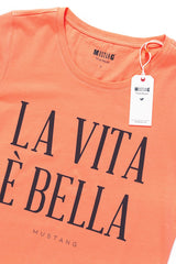 MUSTANG T SHIRT DAMSKI Alexia C Print Persimmon 1009053 8139