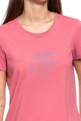 MUSTANG T SHIRT DAMSKI Alina C Print Slate Rose 1009403 8271