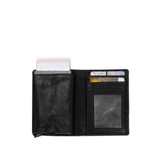 Skórzany Portfel Męski Mustang Temi RFID Aluminium Case Wallet Black 06.103900