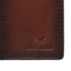 Skórzany Portfel Męski Mustang Temi RFID Aluminium Case Wallet Brown 06.103901