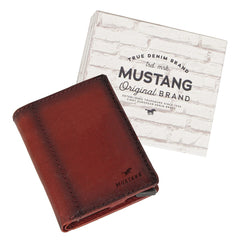 Portfel Skórzany Uniwersalny Mustang Temi RFID Aluminium Case Wallet Premium Pojemny na Karty Red 06.103904