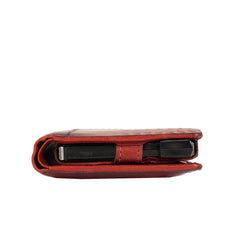Portfel Skórzany Uniwersalny Mustang Temi RFID Aluminium Case Wallet Premium Pojemny na Karty Red 06.103904