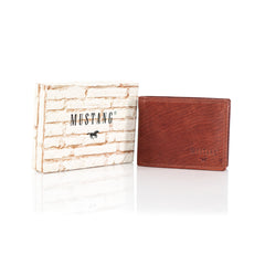 Skórzany Portfel Męski Mustang Udine Wallet Side Opening Brown 06.101901