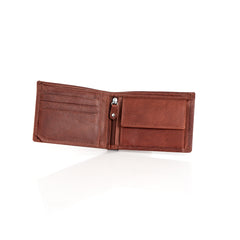 Skórzany Portfel Męski Mustang Udine Wallet Side Opening Brown 06.101901