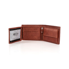 Skórzany Portfel Męski Mustang Udine Wallet Side Opening Brown 06.101901