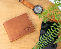 Skórzany Portfel Męski Mustang Udine Wallet Side Opening Cognac 06.101931