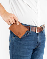 Skórzany Portfel Męski Mustang Udine Wallet Side Opening Cognac 06.101931