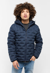 Mustang Westchase Męska Kurtka Zimowa z Kapturem Ciepła Dark Sapphire 1015600 4136