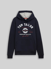 Męska Bluza Tom Tailor Printed Hoodie Sky Captain Blue 1043292 10668