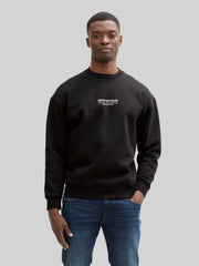 Męska Bluza Tom Tailor Relaxed Printed Crewneck Black 1045579 29999