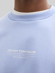 Męska Bluza Tom Tailor Relaxed Printed Crewneck Brunnera Blue 1045579 11486