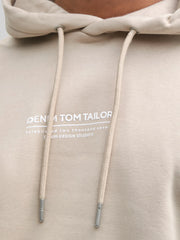 Męska Bluza Tom Tailor Relaxed Printed Hoodie Light Dove Grey 1045580 11754