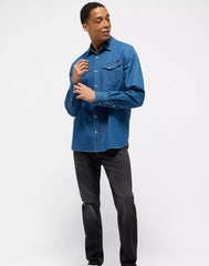 Męska Koszula Jeansowa Mustang Style Duver Denim Blue 1015915 5000 700