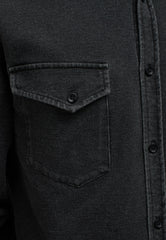 Męska Koszula Mustang Clemens Knit Terry Shirt Denim Black 1014626 4000 800