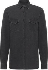 Męska Koszula Mustang Clemens Knit Terry Shirt Denim Black 1014626 4000 800