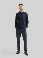 Męska Koszulka Polo Tom Tailor Basic Polo LS Sky Captain Blue 1043278 10668