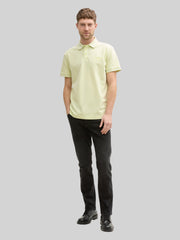 Męska Koszulka Polo Tom Tailor Printed Polo Lime Green Two Tone Pique 1045629 37704