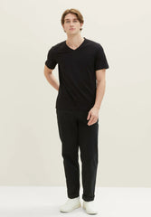 Dwupak Męska Koszulka Tom Tailor Doublepack Crewneck Tee Black 1037741 29999