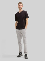Dwupak Męska Koszulka Tom Tailor Doublepack V-neck Tee Black 1037738 29999