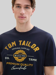 Męska Koszulka Tom Tailor Logo Tee Dark Blue 1037735 10302
