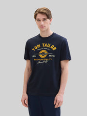 Męska Koszulka Tom Tailor Logo Tee Dark Blue 1037735 10302