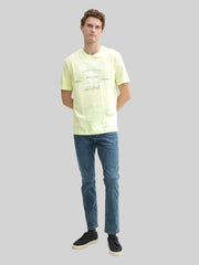 Męska Koszulka Tom Tailor Logo Tee Lime Cream Green 1037735 29078