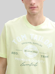 Męska Koszulka Tom Tailor Logo Tee Lime Cream Green 1037735 29078