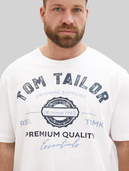 Męska Koszulka Tom Tailor Plus Logo Tee White 1039944 20000