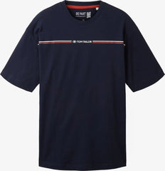 Męska Koszulka Tom Tailor Plus Printed Crewneck T-Shirt Sky Captain Blue 1039969 10668