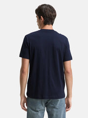 Męska Koszulka Tom Tailor Plus Printed Crewneck T-Shirt Sky Captain Blue 1039969 10668