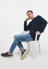 Męski Sweter Mustang Style Emil C Basic Total Eclipse 1014115 5226