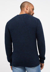 Męski Sweter Mustang Style Emil C Henley Total Eclipse 1014118 5226