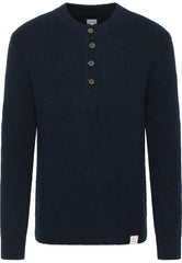 Męski Sweter Mustang Style Emil C Henley Total Eclipse 1014118 5226