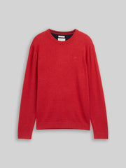 Męski Sweter Tom Tailor Basic Crewneck Knit Salsa Red Non-Solid 1039805 13686