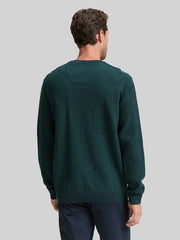Męski Sweter Tom Tailor Structured Crewneck Knit Jasper Green Navy Twotone 1047570 38770