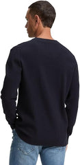 Męski Sweter Tom Tailor Structured Crewneck Knit Knitted Navy Melange 1047570 13160