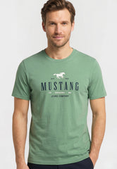 Męski T-Shirt Mustang Style Alex C Print Dark Ivy 1016683 6326