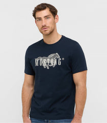 Męski T-Shirt Mustang Style Austin Dark Sapphire 1016858 4136