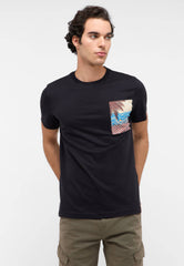 Męski T-Shirt Mustang Style Austin Jet Black 1016270 4188