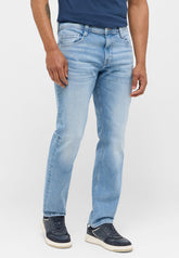 Męskie Spodnie Jeansowe Mustang Denver Straight Denim Blue 1014878 5000 414