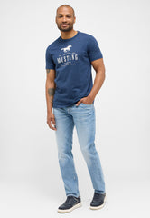 Męskie Spodnie Jeansowe Mustang Denver Straight Denim Blue 1014878 5000 414