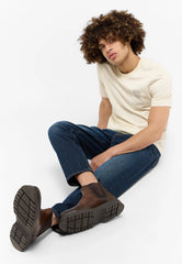 Męskie Spodnie Jeansowe Mustang Denver Tapered Denim Blue 1015511 5000 880