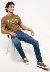 Męskie Spodnie Jeansowe Mustang Vegas Slim Denim Blue 1014590 5000 583