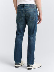 Męskie Spodnie Jeansowe Marvin Straigh Used Mid Stone Blue Denim Proste 1047981 10119