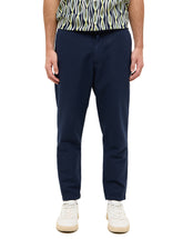 Męskie Spodnie Jeansowe Mustang Style Milano Linen Jogger Navy Blazer 1016436 5324