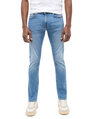 Męskie Spodnie Jeansowe Mustang Style Oregon Slim Denim Blue 1016315 5000 403