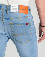 Męskie Spodnie Jeansowe Mustang Style Oregon Tapered Denim Blue 1017123 5000 401