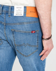 Męskie Spodnie Jeansowe Mustang Style Oregon Tapered Denim Blue 1018014 5000 682