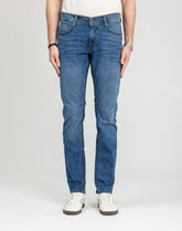 Męskie Spodnie Jeansowe Mustang Style Oregon Tapered Denim Blue 1018014 5000 782